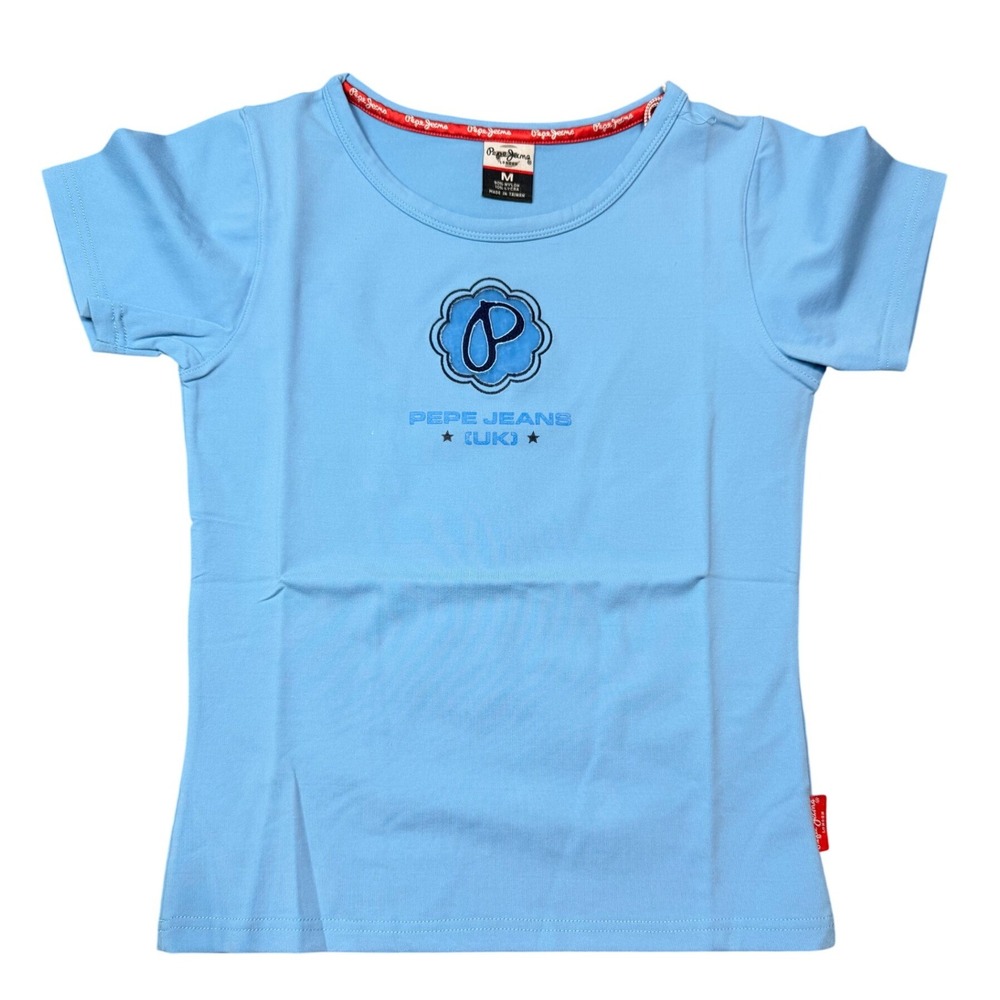 VTG Pepe Jeans London Womens Blue Short Sleeve T Shirt Size M Logo Graphic NEW